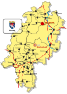 Baunatal- Guntershausen Bebra Kassel Wiesbaden Darmstadt Bad Hersfeld Fulda Hanau Limburg Frankfurt Wetzlar Gießen Haiger Cölbe Frankenberg Battenberg Eichenberg Volkmarsen Naumburg Bad Wildungen Wabern Gersfeld Schlüchtern Friedberg Niedernhausen Friedrichsdorf Brandoberndorf Nidda Beienheim Wölfersheim- Södel Korbach Gelnhausen Glauburg- Stockheim Nidderau Bad Vilbel Babenhausen Dieburg Dietzenbach Rödermark-Ober Roden Dreieich- Buchschlag Groß-Umstadt Wiebelsbach Fürth Bensheim Bürstadt Ffm-Höchst Wabern Hessen